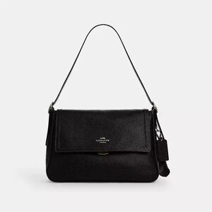 Coach Black Etta Flap Leather Shoulder Bag